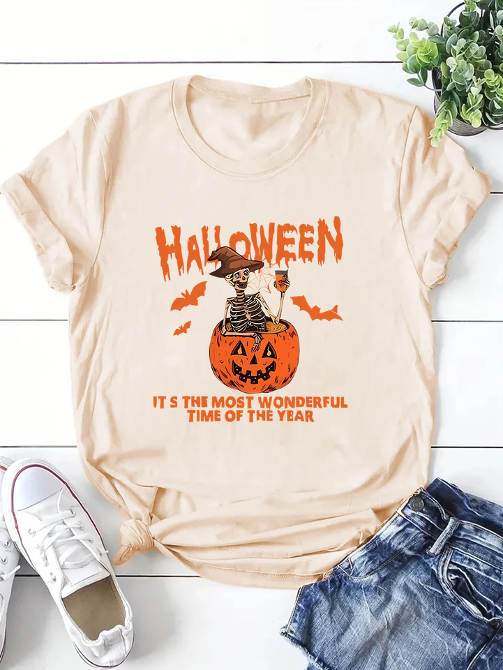 Toto je najúžasnejšie halloweenske tlač, dámy Príležitostné tričko s krátkym rukávom