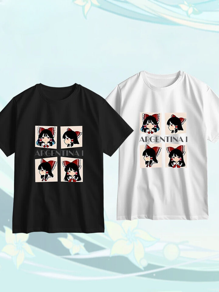 Touhou Project Hakurei Reimu Anime T-Shirt Unisex Tee Topy Tops krátke rukávy Cosplay