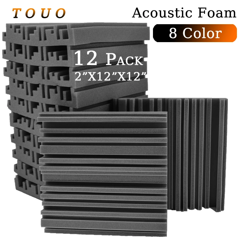 Touo Akustická pena 12 Pack Studio Soundoo vizolačné panely KTV Spálňa Hudba Akustická ošetrenie zvukovou dôkaznou stenou