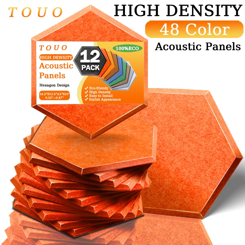 Touo akustický panel 12ks s vysokou hustotou Štúdio Akustické ošetrenie domáce zvukové panely Zvukový izoláciu na stenu KTV hluk Izolácia