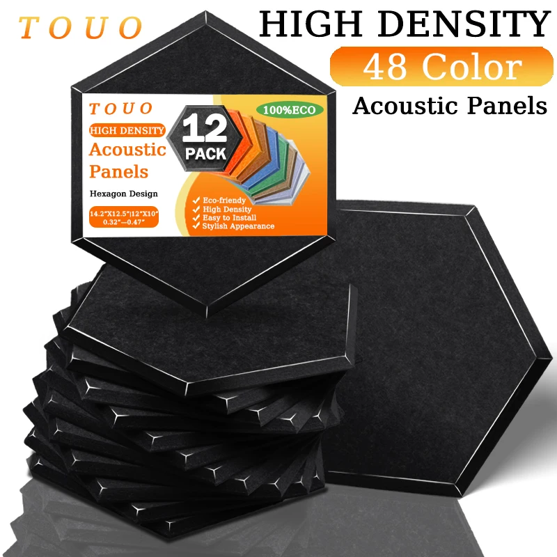 Touo akustický panel 12ks Štúdio Akustické ošetrenie zvukový panel s vysokou hustotou Spálňa stropný zvuk Absorbujúci materiál