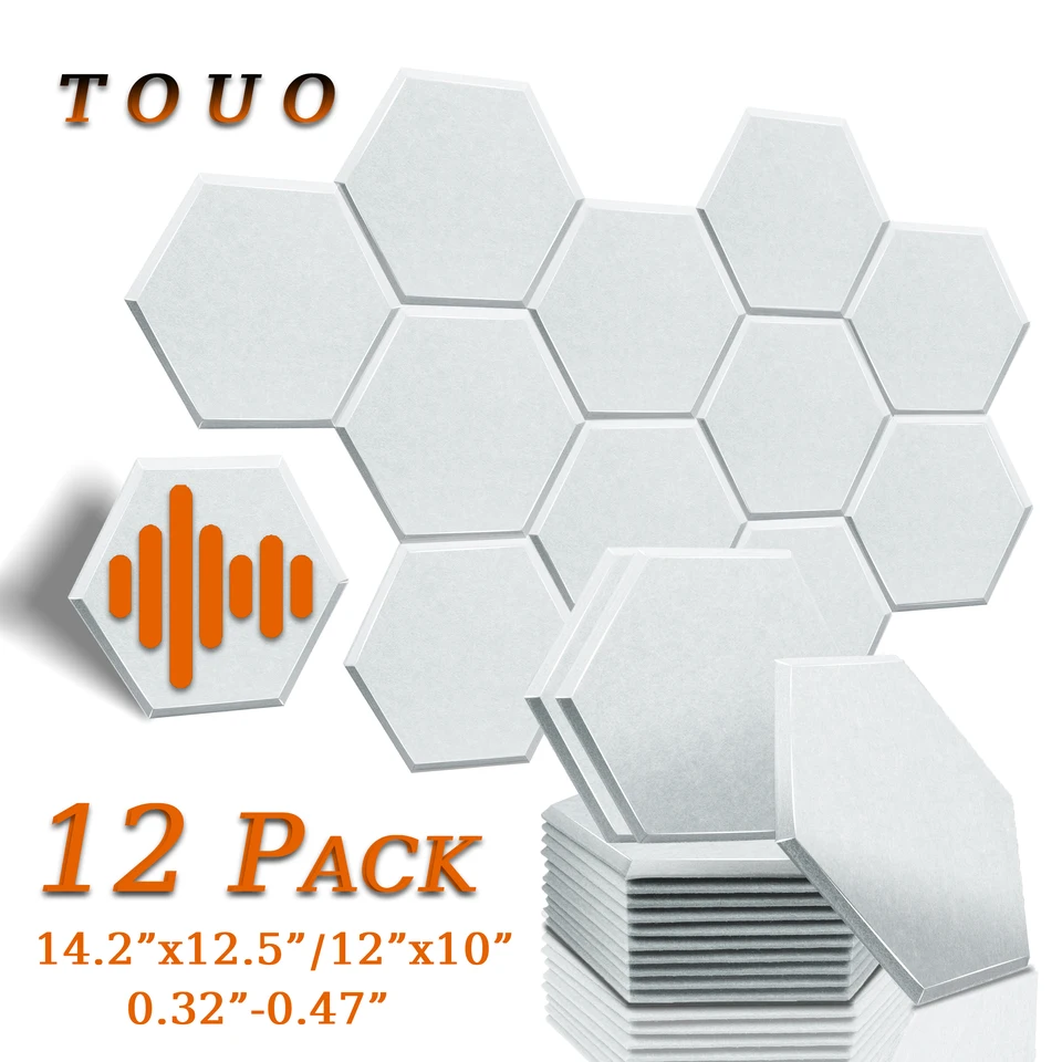 Touo s vysokou hustotou akustický panel 12ks zvukovoizolačné panely Štúdio akustické ošetrenie stena zvukom absorbujúce dekoráciu spálne