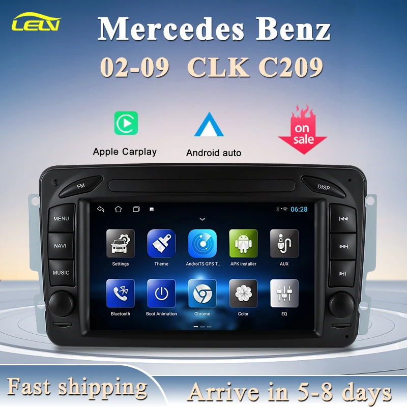 Továrenská cena Android Bluetooth reproduktor GPS navigácia CarPlay Car Video Player pre Mercedes Benz C209 W209 Raditereo