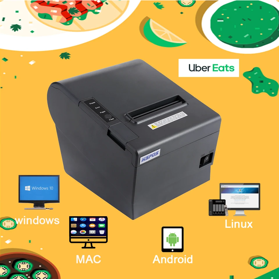 Továrenská cena Uber Eats Tlačiareň tlačiarne USB WiFi Bluetooth Dash Dash Food Panda Tlačiareň