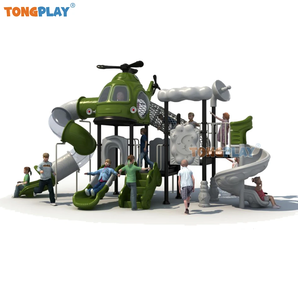 Továreň Direct Sales Play Stredný vrtuľník Plastový detský park Lawn Slide Equipment Detské vonkajšie ihrisko