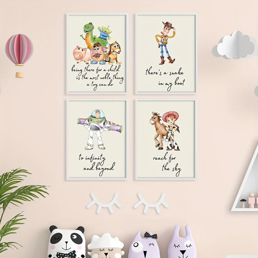 Toy Story Citáty umenia výtlačky klasického kresleného nástenného plagátu do nekonečna a za plátno maľba obrázky herňa dekor