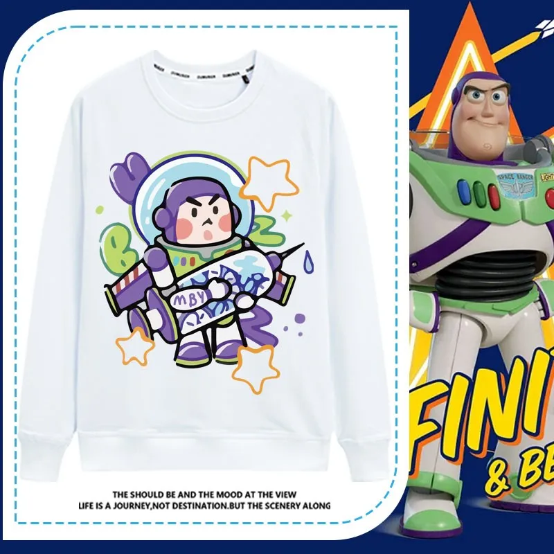 Toy Story Man s dlhým rukávom tričko Disney Buzz Lightyear Woody Tri oči karikatúra tlačená top sada
