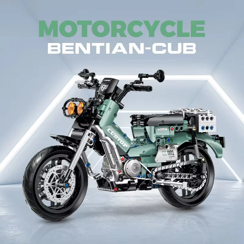 Toylinx 1: 8 Technologický motocykel Club 628ks Triumph Rocket Kompatibilný s stavebnými blokmi Zostavené hračkárske motocykle Muž