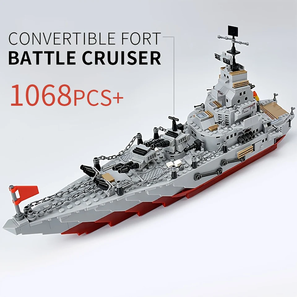 Toylinx 1068ks Building Blokovanie súprav na budovanie bojovej lode Warship Battleship Battleship, Model vojenskej vojnovej lode vianočný darček pre deti a dospelých.