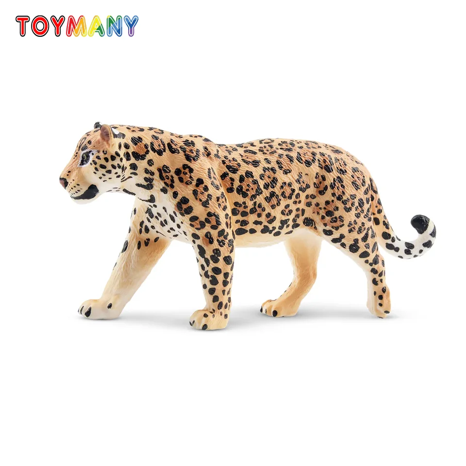 Toymany Simulácia Jaguar Wildlife Animal Model Toy Mini Figures Dolls Action Figuríny hračky hračky pre deti Darčekový koláč dekorácia