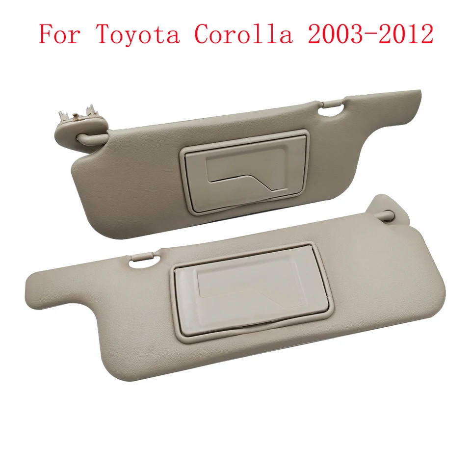 Toyota Corolla 2003-2012 Make-up Mirror Sun Shielding Board Vnútorné predné čelné sklo Sunvisor 2-Piece Sun Cover