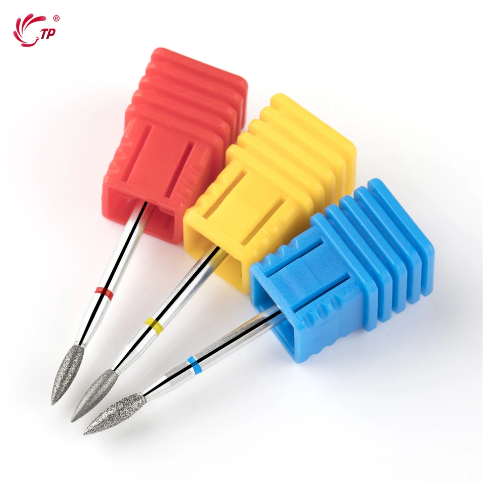 TP Flame Mleting Cutter Cutice Clean Diamond Drill Bit Elektrická rotačná manikúra pedikúra vŕtačka Bit Burr Locking Nail