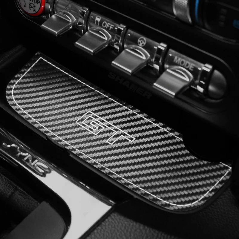 TPIC uhlíkové vlákno pre Ford Mustang 2015-2023 GT Coaster Mat Pad Storage Box Center Console Anti-Slip Interiér
