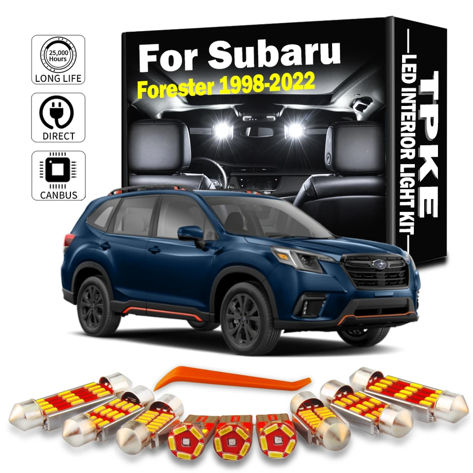 TPKE Auto Príslušenstvo LED interiérová mapa DOME TRUNK SVETLO KIT PRE Subaru Forester 1998-2020 2021 2022 LED žiarovky Canbus žiadna chyba
