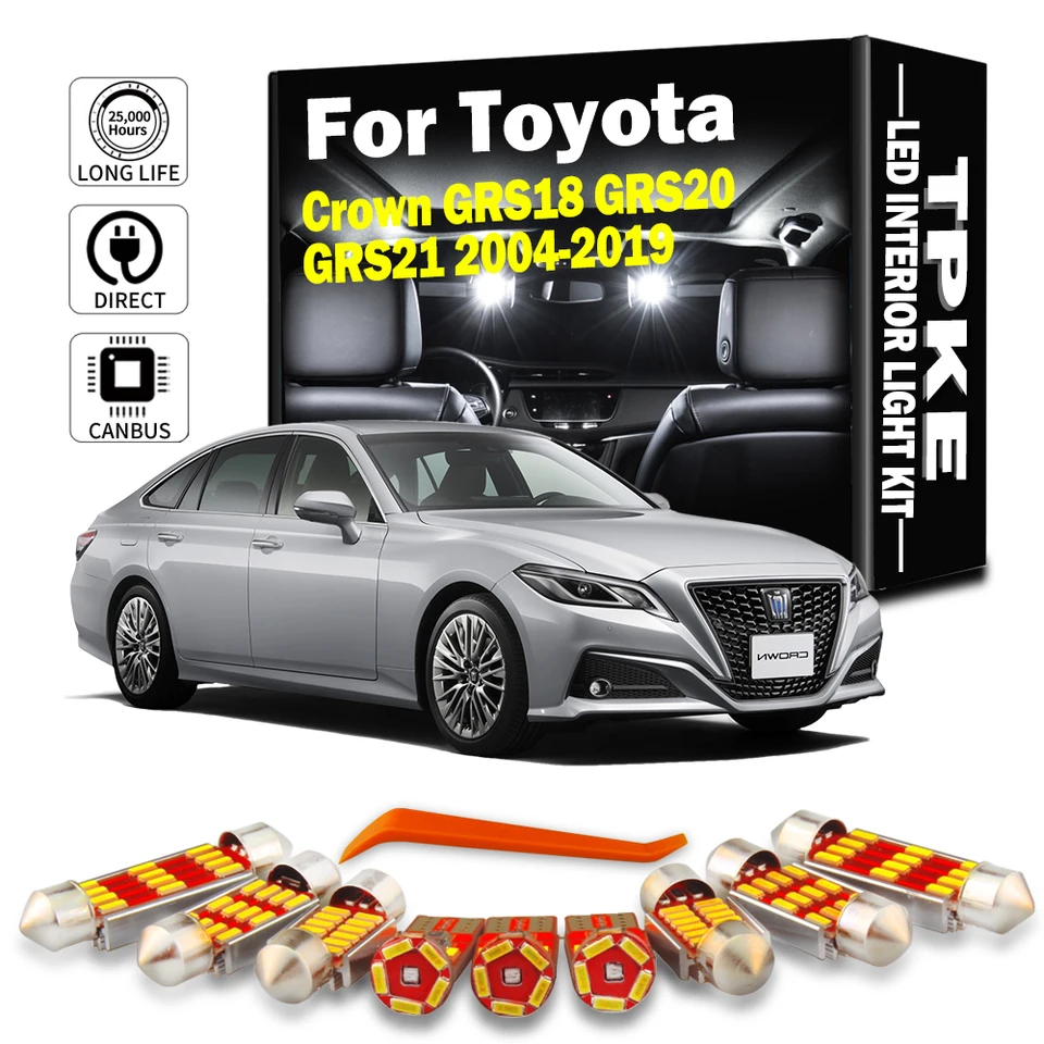 TPKE CANBUS Auto doplnky LED interiérová mapa DOME DOPAT SVETLO SVETA PRE TOYOTA CROWN GRS18 GRS20 GRS21 2004-2016 2017 2018 2018 2019
