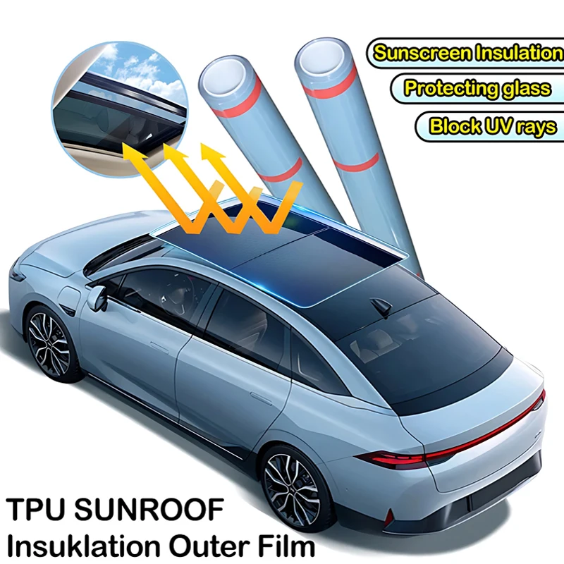 TPU 50CMX1M Čierne/modré ľadové okno Sky Armor Anti-UV Anti-Fouling Vinyl Super Izolácia Panoramatický UV Film Automatické príslušenstvo