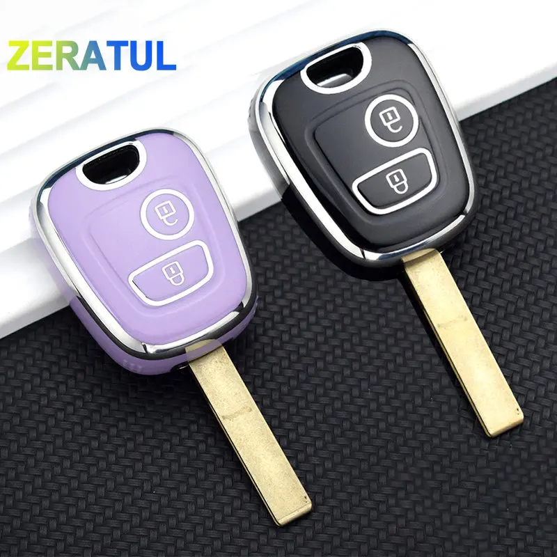 TPU CAR REMOLE KLYT KRYTOVÝ KRYT SHELL FOB KEYCHAIN ​​PRE PEUGEOT 107 206 207 307 pre Citroen C1 C2 C3 C4 pre Toyota Aygo