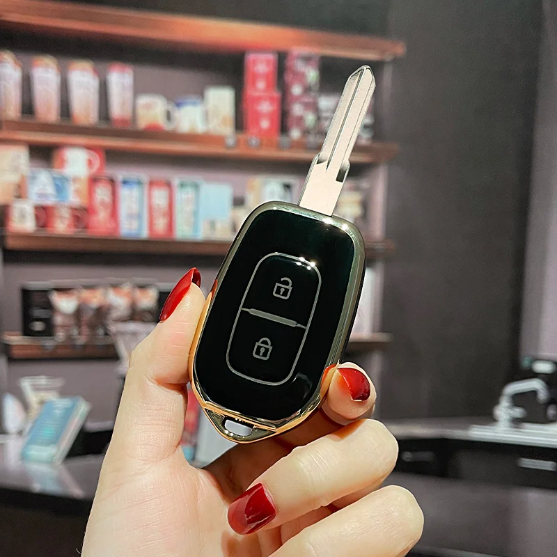 TPU CAR REMORE KLYT PRÍPAD PRE PRÍPADOVÉHO PRÍPRAVA PRE RENAULT KWID SYMBOL SYMBOR pre Dacia Sandero Logan Duster 2016 2017 2018 2 Držiteľ tlačidiel FOB Buttons