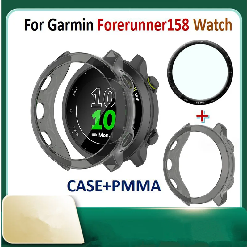 TPU Frame Smart Bracelet Cover pre Garmin Forerunner158 hodinky Band Pmma Screen Glass Film Film Film Ochzel Forerunner 158