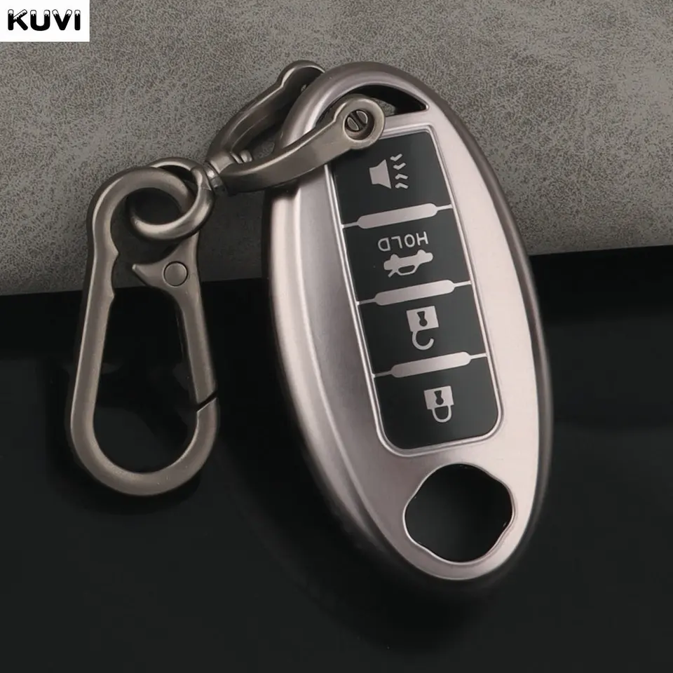 TPU Gun Grey Car Key Shell Case Fob Cover pre Nissan Maxima Altima Versa Sentra Sunny Sylphy Teana Qashqai X-Trail Juke Keychain