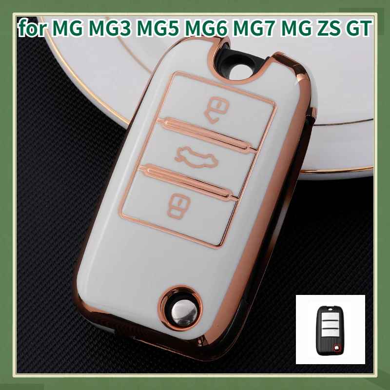 TPU krycí puzdro na kľúče od auta pre Mg mg3 mg5 mg6 mg7 mg zs gt gs pre roewe rx5 350 360 750 Flip Key Protector chránič FOB príslušenstvo