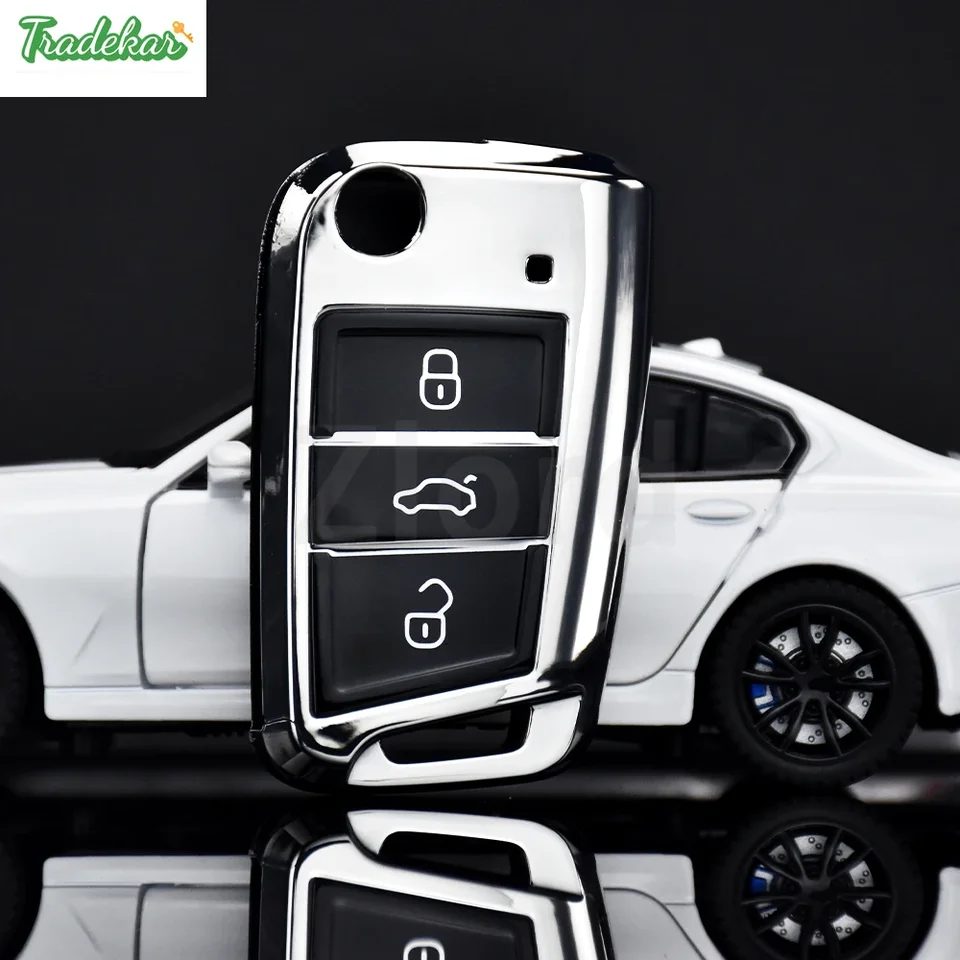 TPU Kľúčový kryt auta pre VW Volkswagen Magotan Passat B8 Skoda Superb Kodiaq A7 Keychain Remote FOB Protector Case