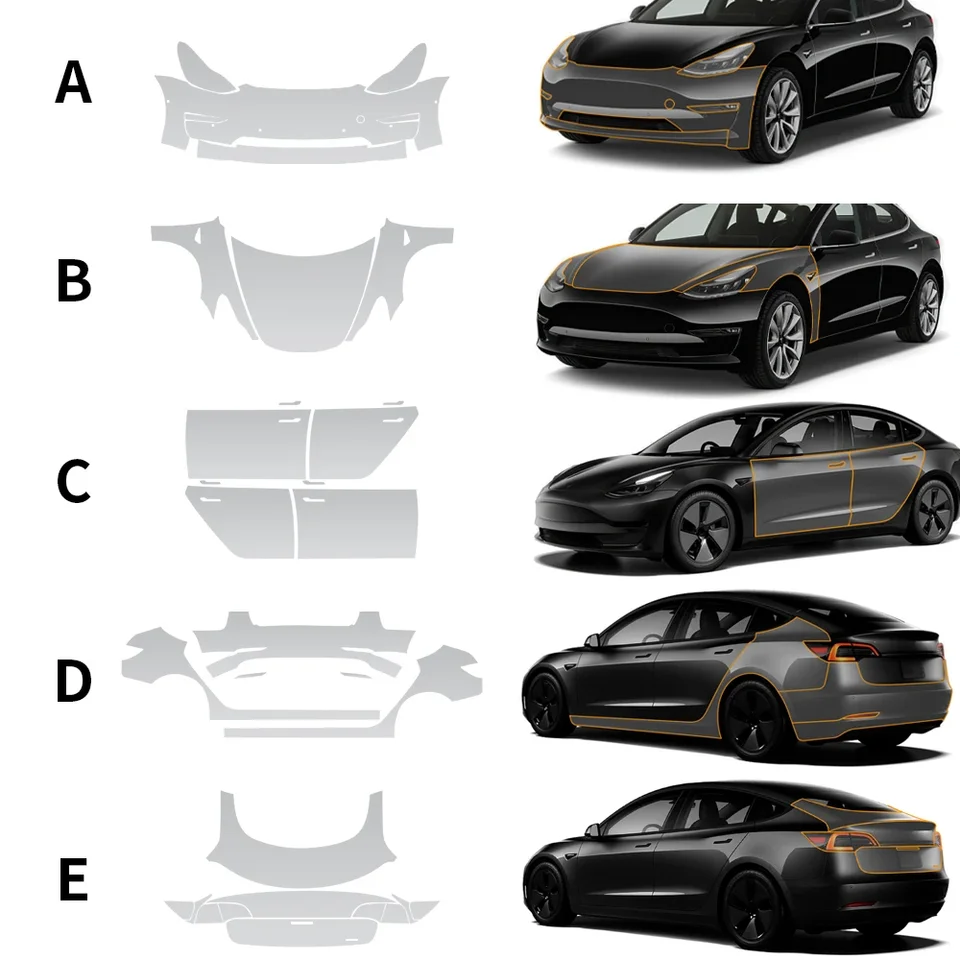 TPU Scratch odolný voči ochrane farieb automobilov Film Clear Bra PPF pre Tesla Model 3 Model3 2018 2019 2020 2021 2022 2023 Príslušenstvo