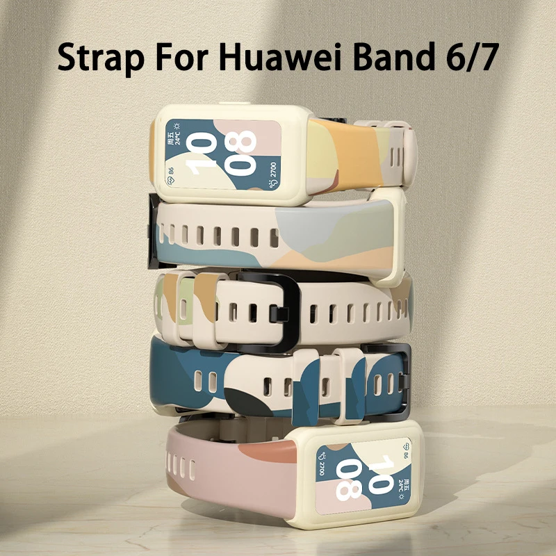 TPU Silikone Morandi Strap pre Huawei Band 7 6 Honor6 Gumový náramok Náhradný remienok pre Huawei Band 7 6 Náramok Accessorie