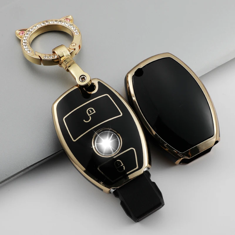 TPU vozidlo vzdialené kľúče puzdro pre kľúče pre kľúče pre Mercedes Benz BGA AMG W203 W210 W211 W124 W202 W204 W205 W212 W176 Príslušenstvo automobilu