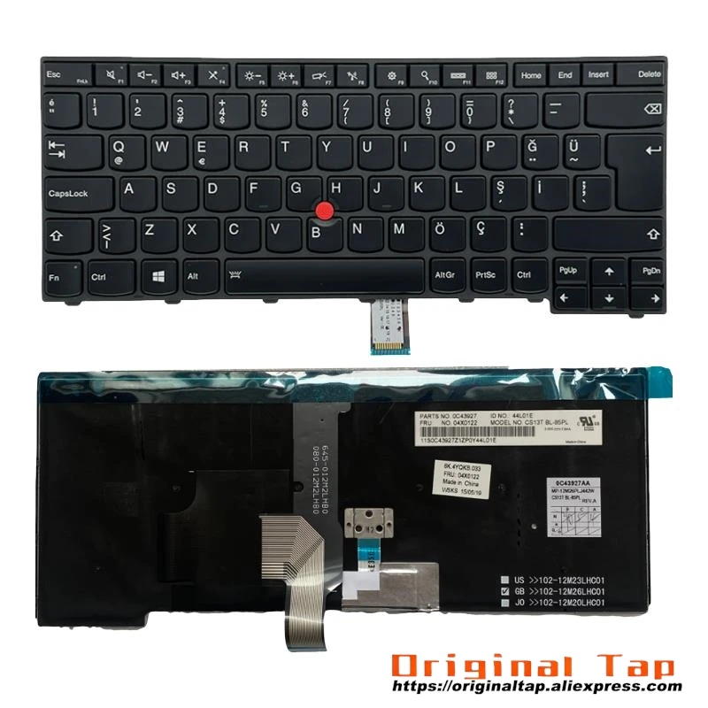 TR TURKISH BUSTKLIT Klávesnica pre Lenovo Thinkpad T440 T440S T431S T440P T450 T450S T460 04x0129 00HW865 01AX338 04x0167