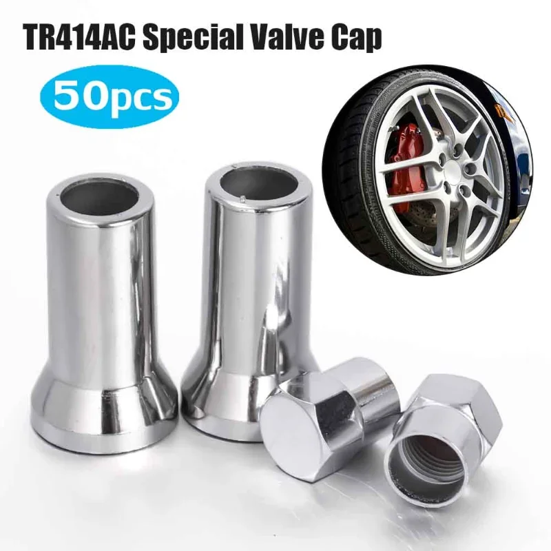 TR414AC Chrome CAR TRACK TIRE PNEY VENTILOVÝCH VENTILOVÝCH STEM HEX HEX SACKS S Rukávmi vľavo pravý predný zadný automobil Accesorios