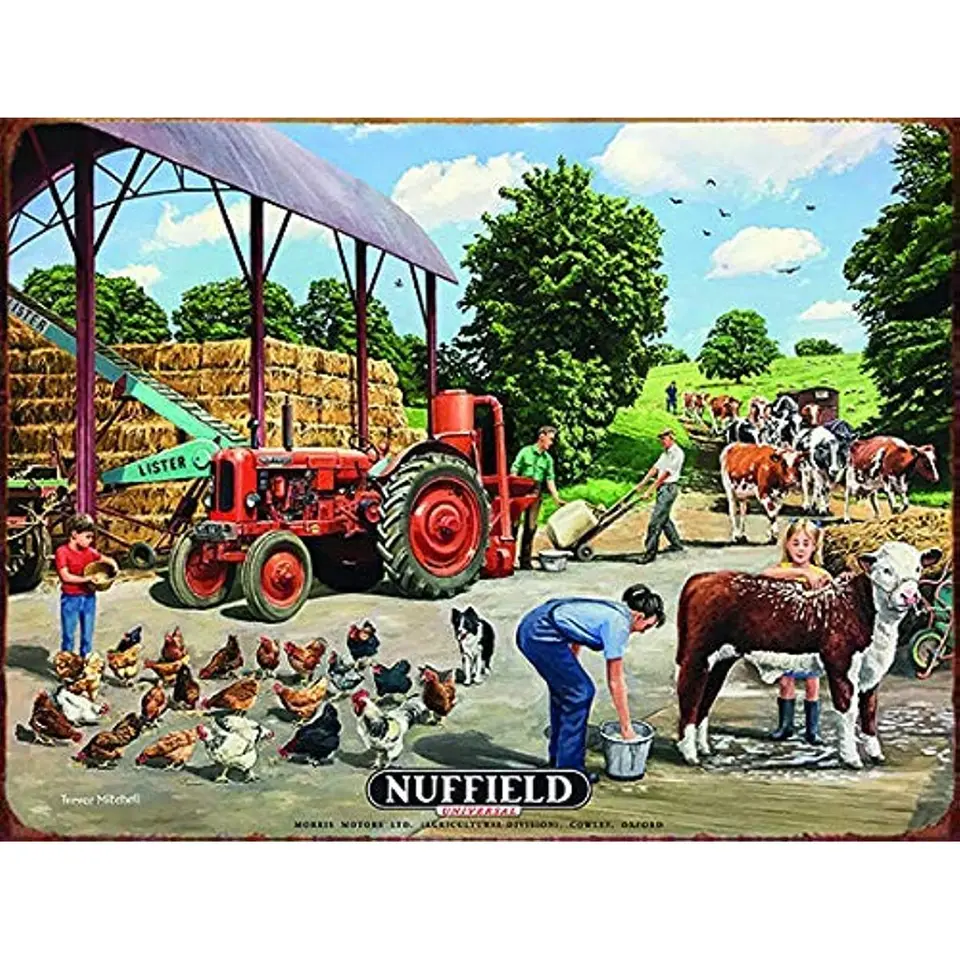 Tractor Farmyard Machinery Countryyside kovová plechová značka