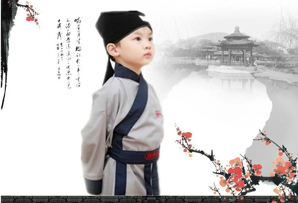 Tradičná čínska medicína pre deti Hanfu Book Clothing Ancient Trojradákovo klasický výkonový odev