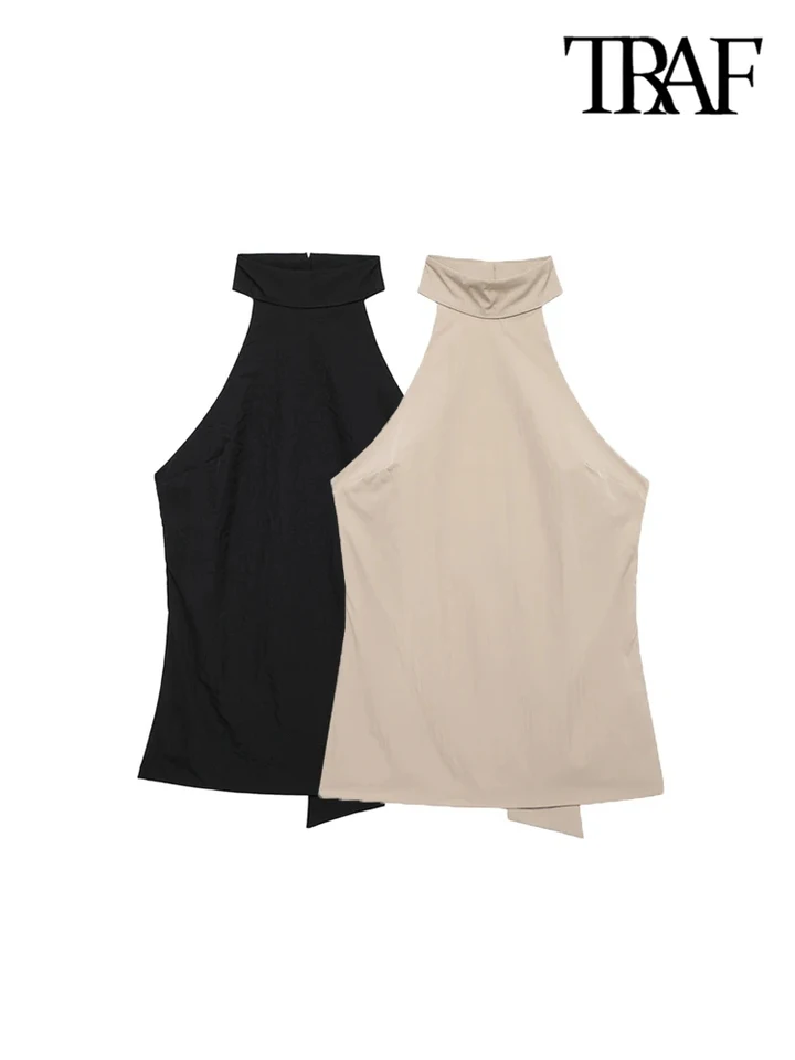 Traf-halter krk Tops topy for Women, bez spätného, ​​nastaviteľného remienka s prackou, ženské camis, sexy móda