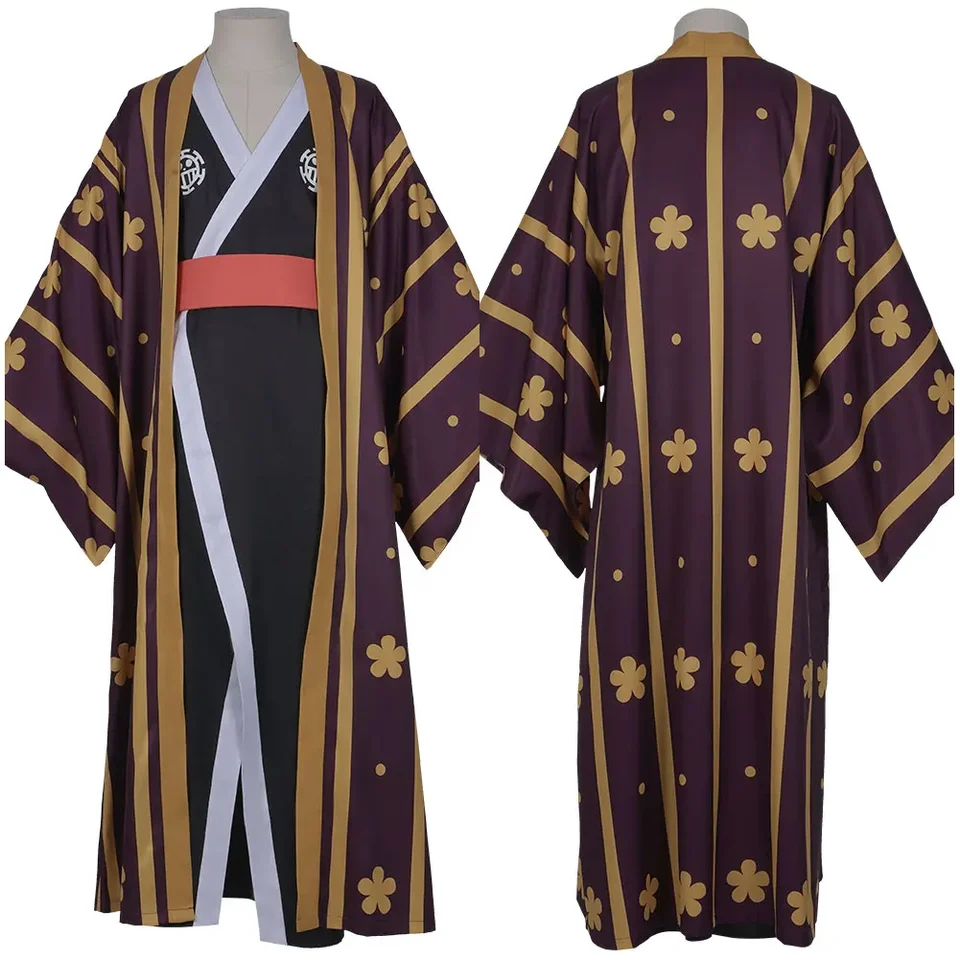 Trafalgar Law/Trafalgar D Water Law Cosplay kostým Kimono Rúch plné obleky outfit Halloween Carnival kostýmy