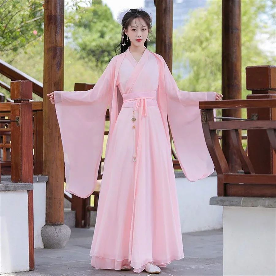 Traje de Baile Folclórico Tradicional Chino Para Mujer, Ropa Hanfu para dama, Espadachín Antiguo, Traje de Cosplay, Ropa de Bail