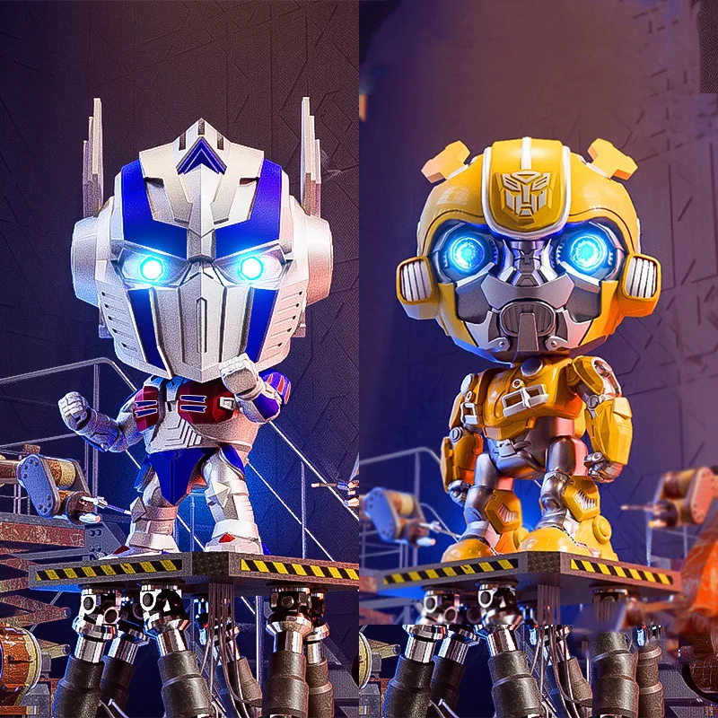 Transformačná robotická hračka 10cm akusto-optický čmelbee Optimus Prime Prime Action Fig Collection Collection Model hračky darčeky pre deti