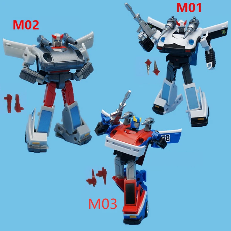 Transformácia Iron Trans M01 M02 M03 3ks policajný vagón Thunderbolt Smog so špeciálnymi hračkami akcie s kódom s krabicou