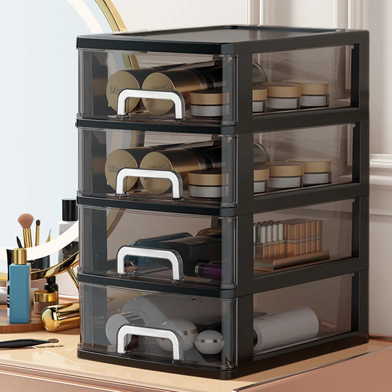 Transparent Desk Top Storage Box Multi-vrstvová zásuvka Stohovateľná koľajová koľaj
