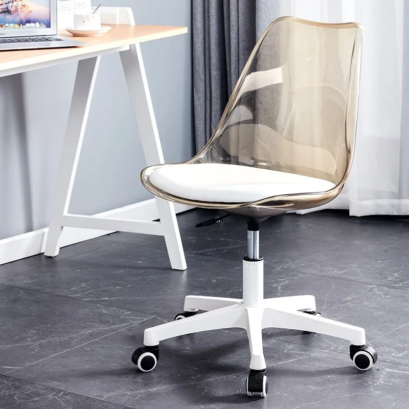 Transparentná kancelárska počítačová stolička otočná stolička Make-up Study Swivel Lift High Stool Recept Student Dormitors Study Stolička