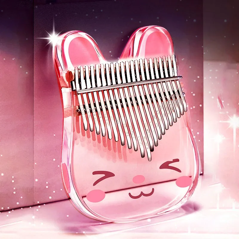 Transparentná klavírna klávesnica Kalimba Mini 17 Kľúčový akrylová Kalimba živicová pleseň Fors Finger Deti Teclado Musical Piano pre deti