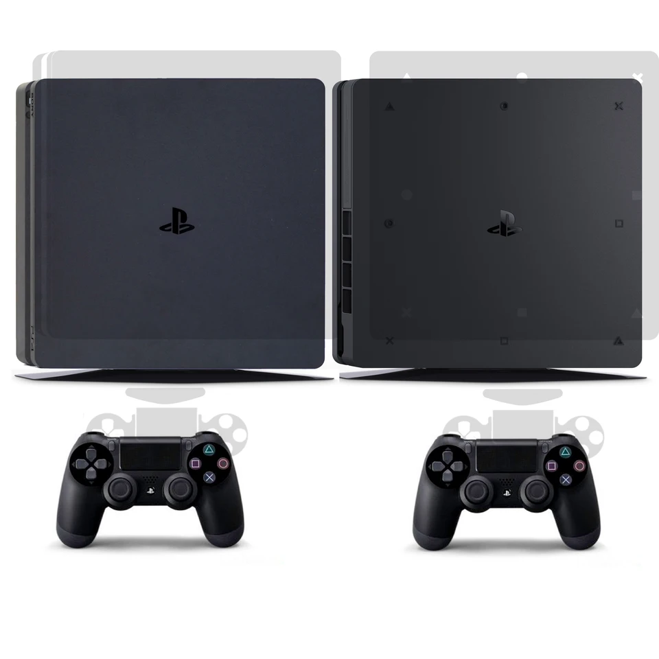 Transparentná čistá vinylová nálepka na pokožku pre Sony PS4 Slim PlayStation 4 Slim and 2 Controller Skins nálepky