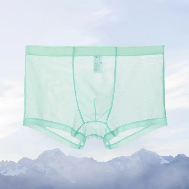 Transparentné boxery pre mužov vidia cez mužské spodky sexy nohavičky s nízkym pásom.