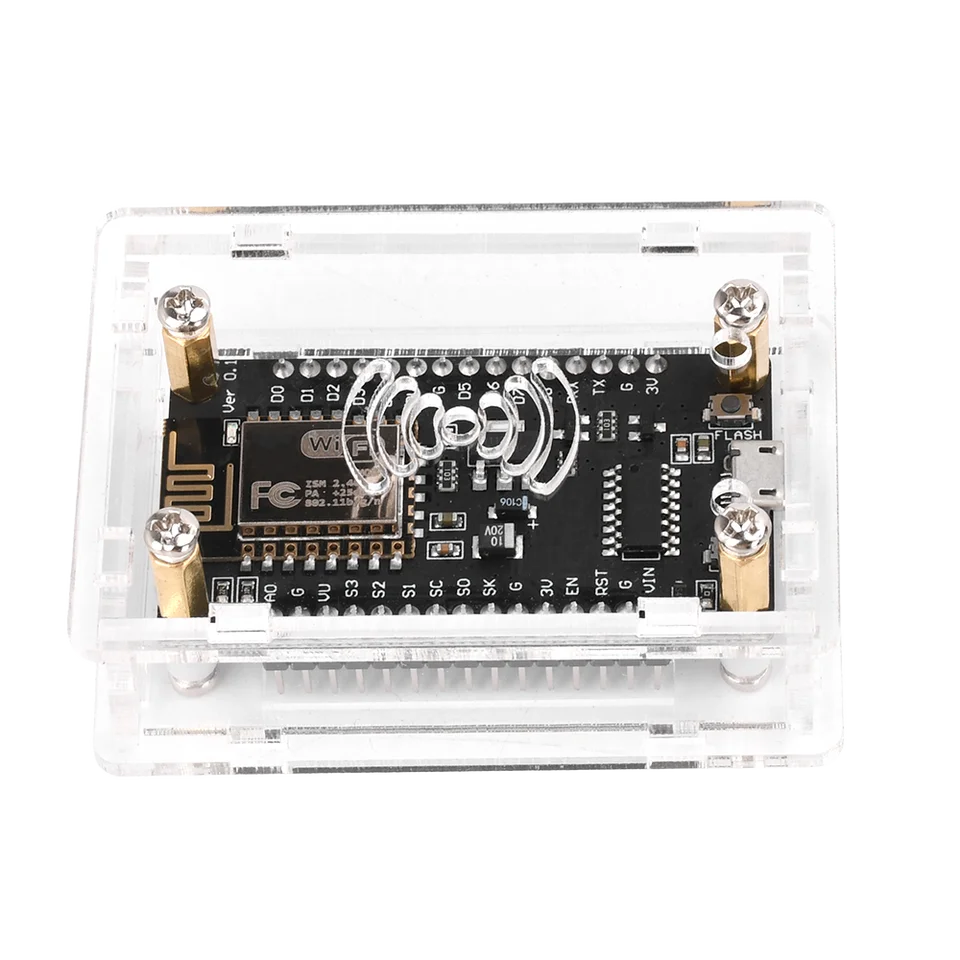 Transparentný akrylový ochranný prípad pre nodemcu lua ESP8266 CP2102 CH340G ESP32 IOT Development Board s voľnými časťami
