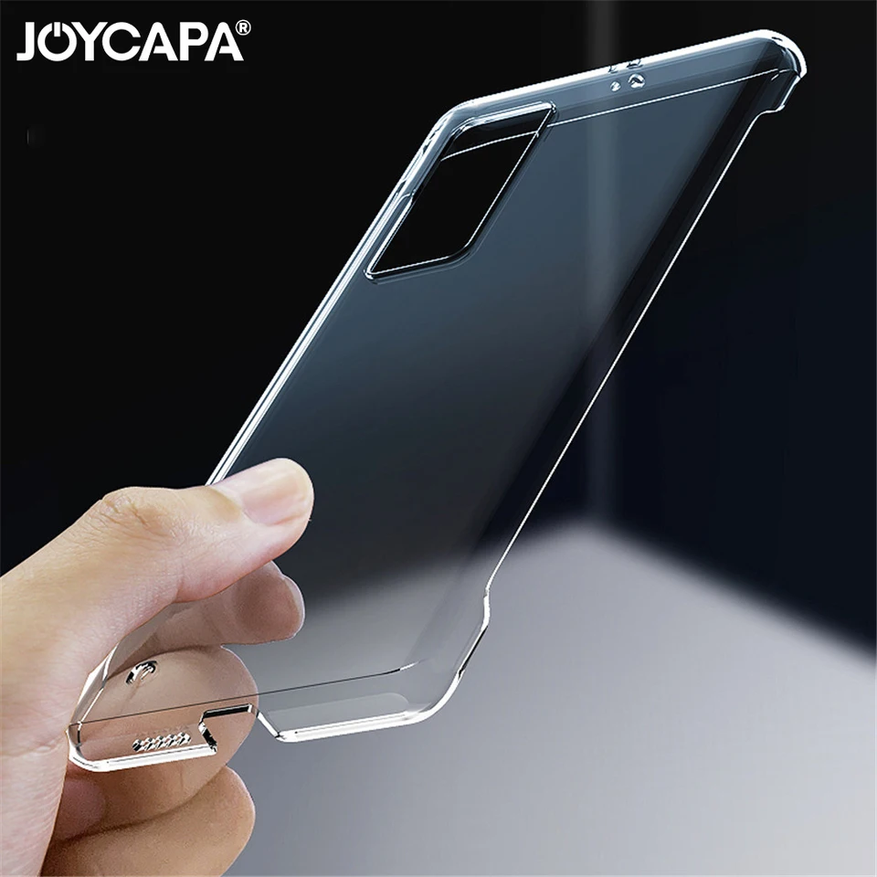 Transparentný bezrámový tenký puzdro pre Samsung S24 S23 S22 S21 S20 Fe Ultra S9 S10 POZNÁMKA 10 20 PLUS SOCKOPPROUT HARD PC Cover Fundas