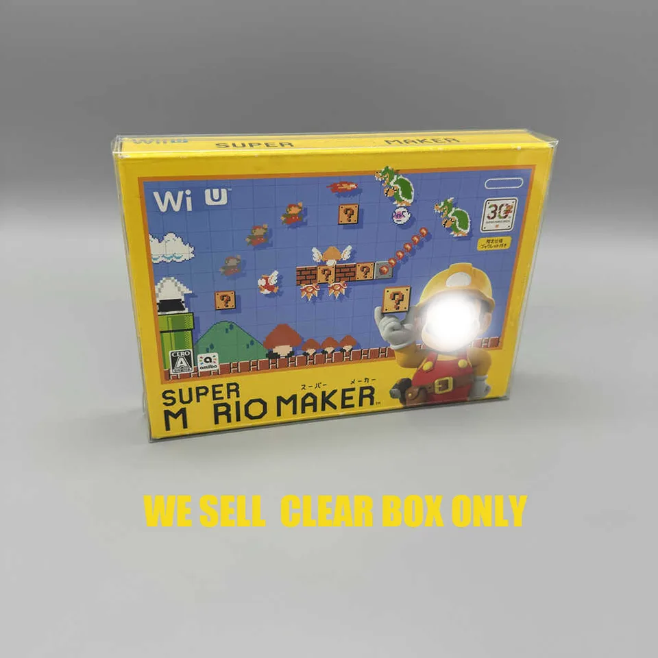 Transparentný chránič boxu pre Super Marie Wiiu Collection Boxes TEP Storage Game shell Clear Display Case Case