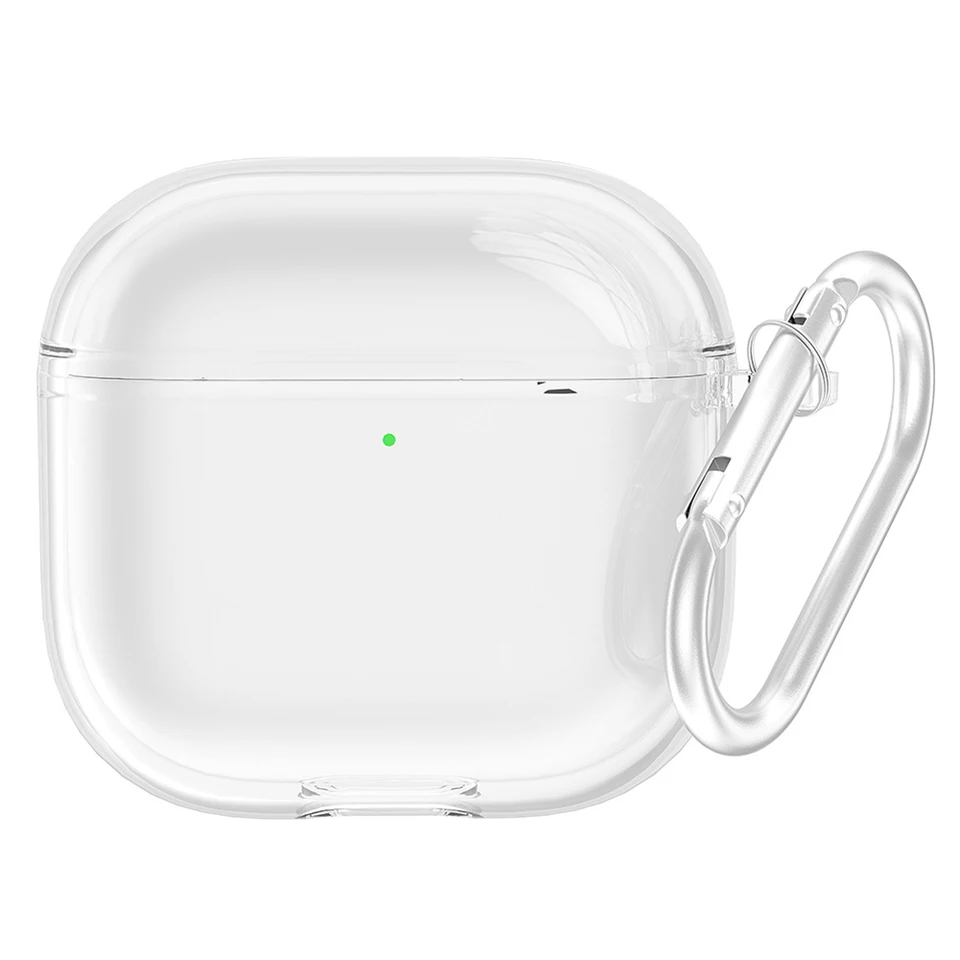 Transparentný kryt ochranného puzdra s Carabinerom TPU ochranným krytom pokožky Proti pádu Transparentný puzdro pre Apple Airpods 4 (2024)