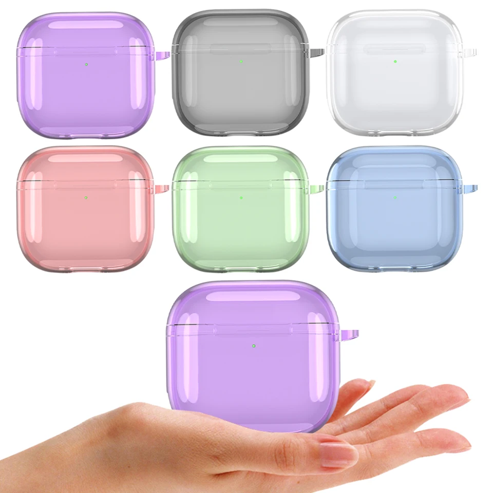 Transparentný kryt ochranného puzdra TPU Shock -odolná ochranná krycia pokožka s karabínovým čistým krytom puzdro pre Apple AirPods 4 2024