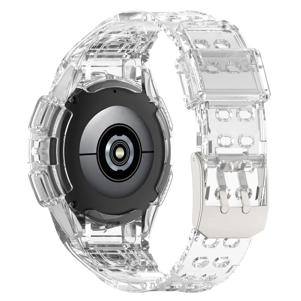 Transparentný kryt puzdra+popruh pre Samsung Galaxy Watch 4 Classic 46 mm TPU Correa Sport Sport Galaxy Watch 6 5 4 44 mm 40 mm pás