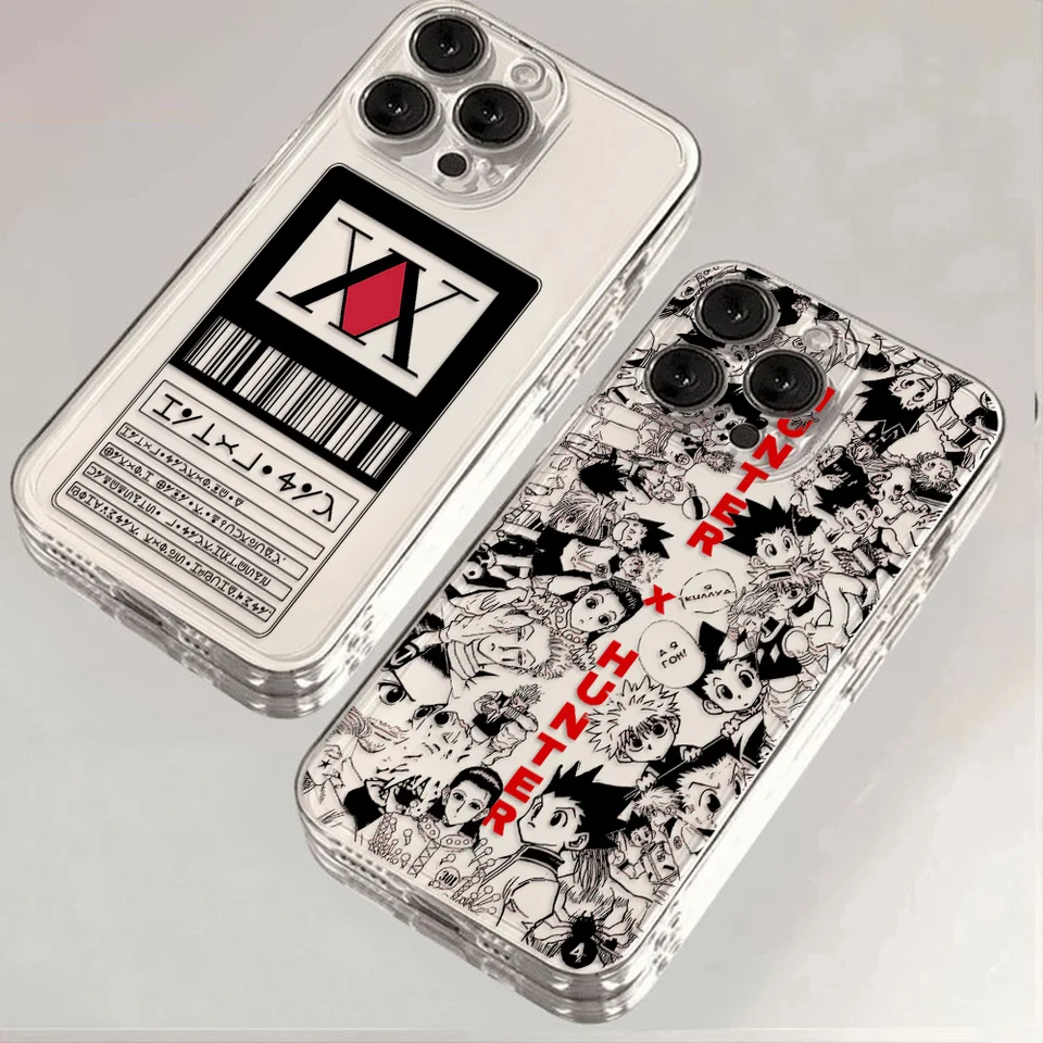 Transparentný obal Čierny lovec × Hunter Hot Anime Pase pre iPhone 16 15 14 13 12 11 Mini Pro Max x xr xsmax 7 8 plus SE20